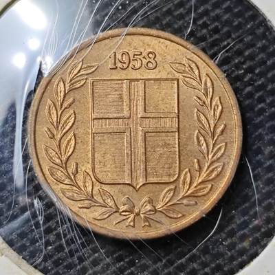 KK钱币收藏小铺 第313期 周末发货 - 1958冰岛1奥拉 好品铜币