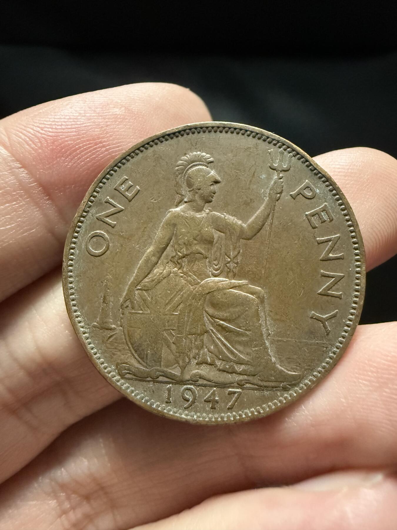 南宋泉阁俄币 外币 国币 专场第十五期【送拍无额外佣金】 英国 1947年 乔治六世1便士 通货好品 字口还可以 