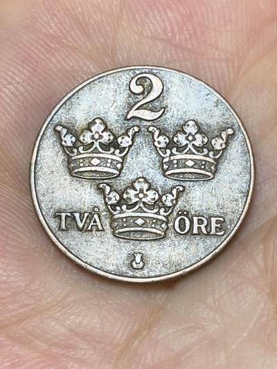 2025年第七十场(总第九十六场）外国好品散币(免佣金) - 瑞典🇸🇪1931年2欧尔(古斯塔夫五世时期，青铜材质)