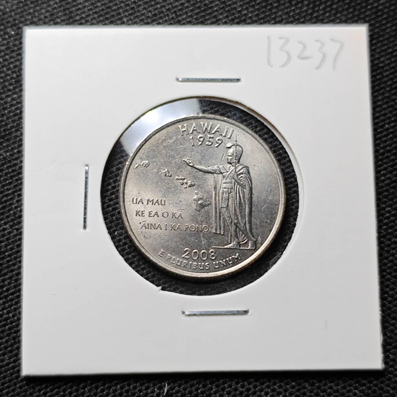 KK钱币收藏小铺 第313期 周末发货 2008美国25分 纪念币 好品