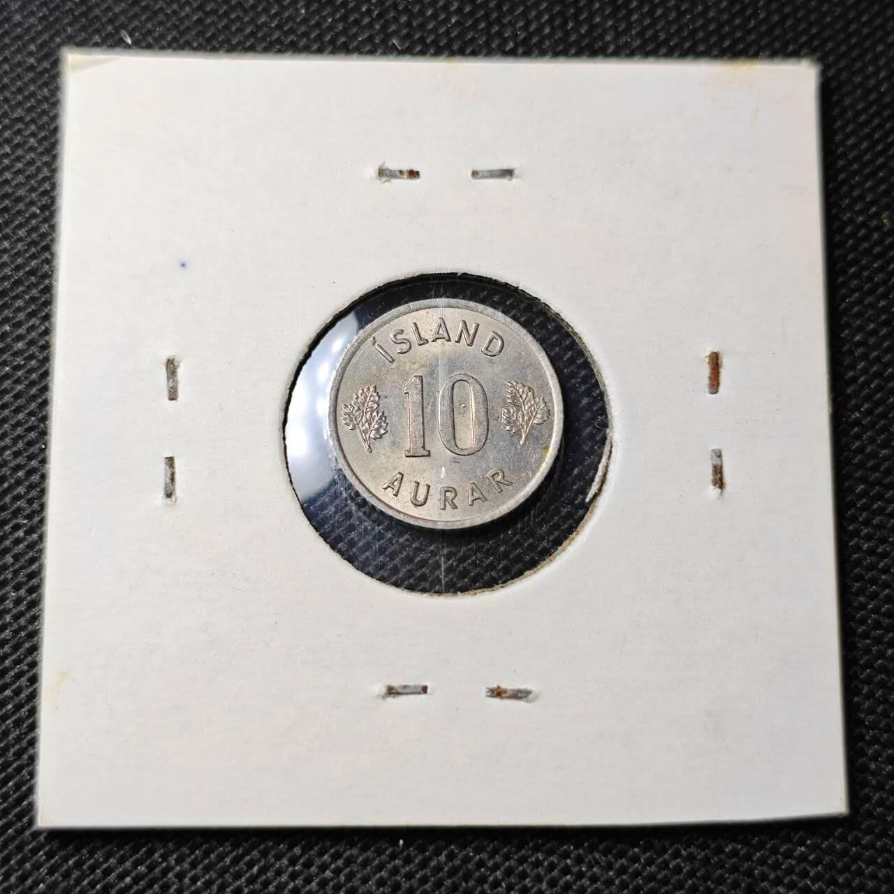 KK钱币收藏小铺 第313期 周末发货 1966冰岛10奥拉 好品
