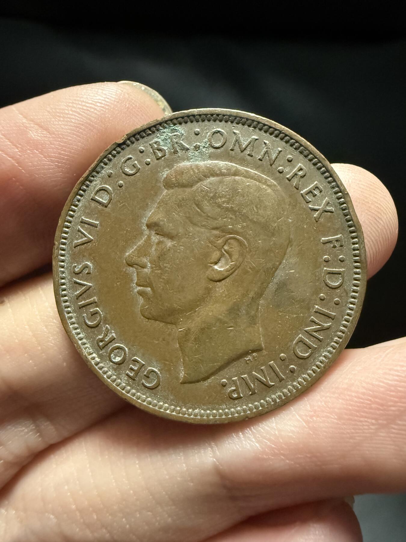 南宋泉阁俄币 外币 国币 专场第十五期【送拍无额外佣金】 英国 1947年 乔治六世1便士 通货好品 字口还可以 