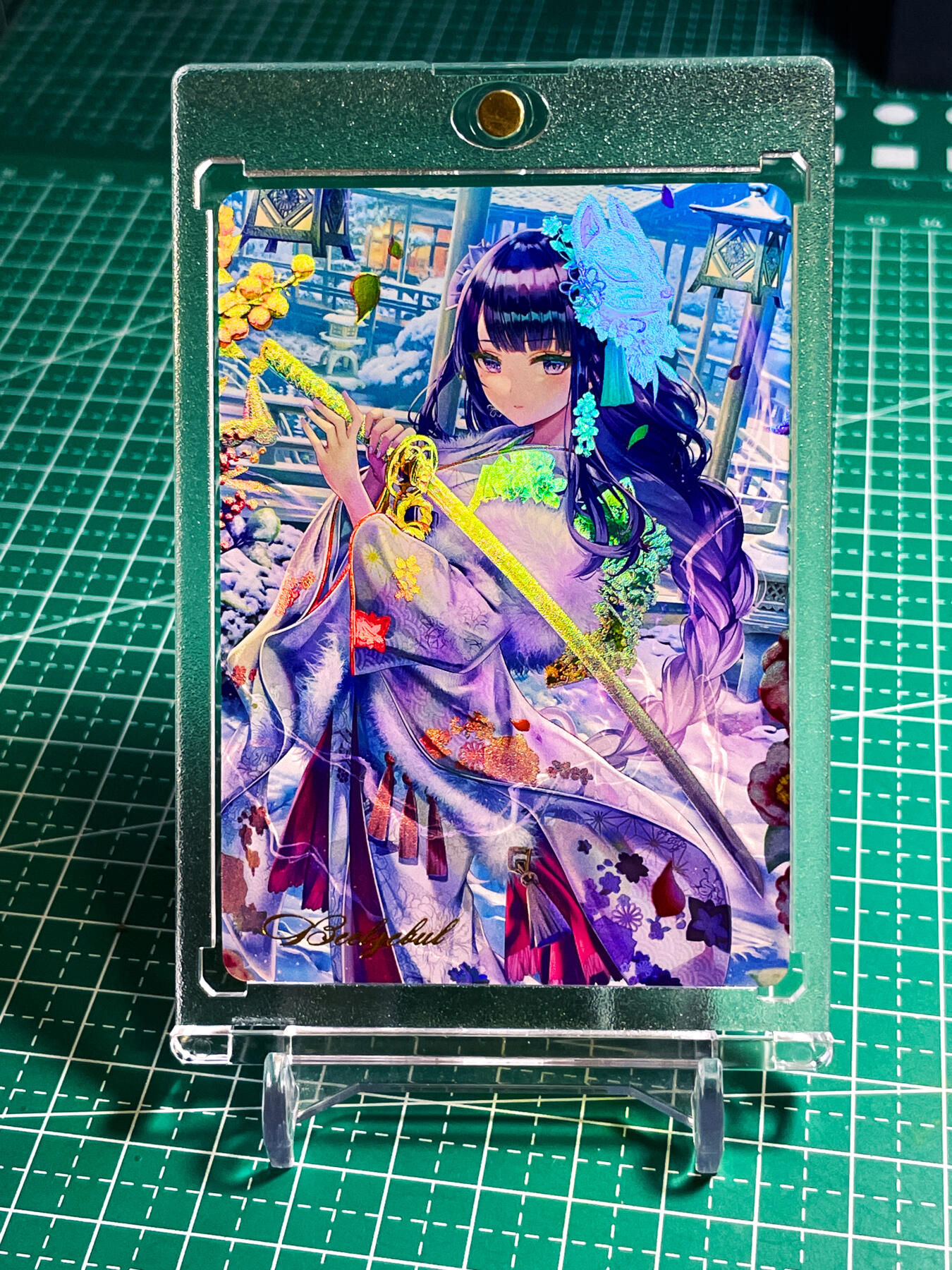 显眼宝24期 个人精选 【带卡砖】燎原卡牌早期T画师原神浮雕彩闪 雷电将军 造型超帅  1张 63*88