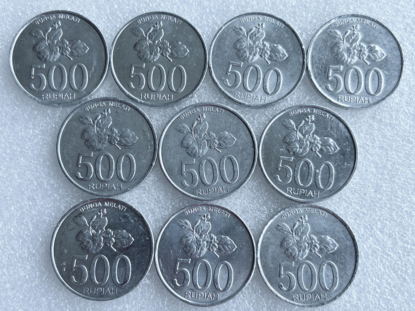 第一海外回流一元起拍收藏 散集专场. 第233期 印度尼西亚2003年500卢比铝币 10枚 原光美品