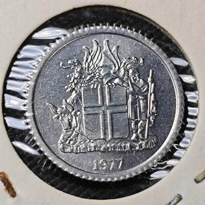 KK钱币收藏小铺 第313期 周末发货 - 1977冰岛1克朗 好品
