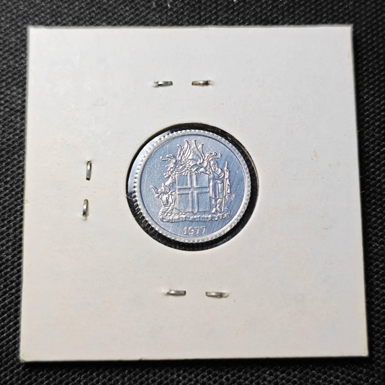 KK钱币收藏小铺 第313期 周末发货 1977冰岛1克朗