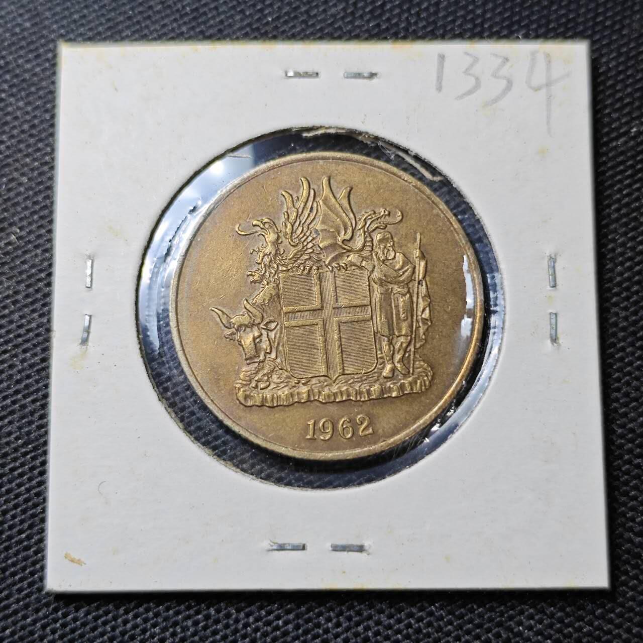 KK钱币收藏小铺 第313期 周末发货 1962冰岛2克朗