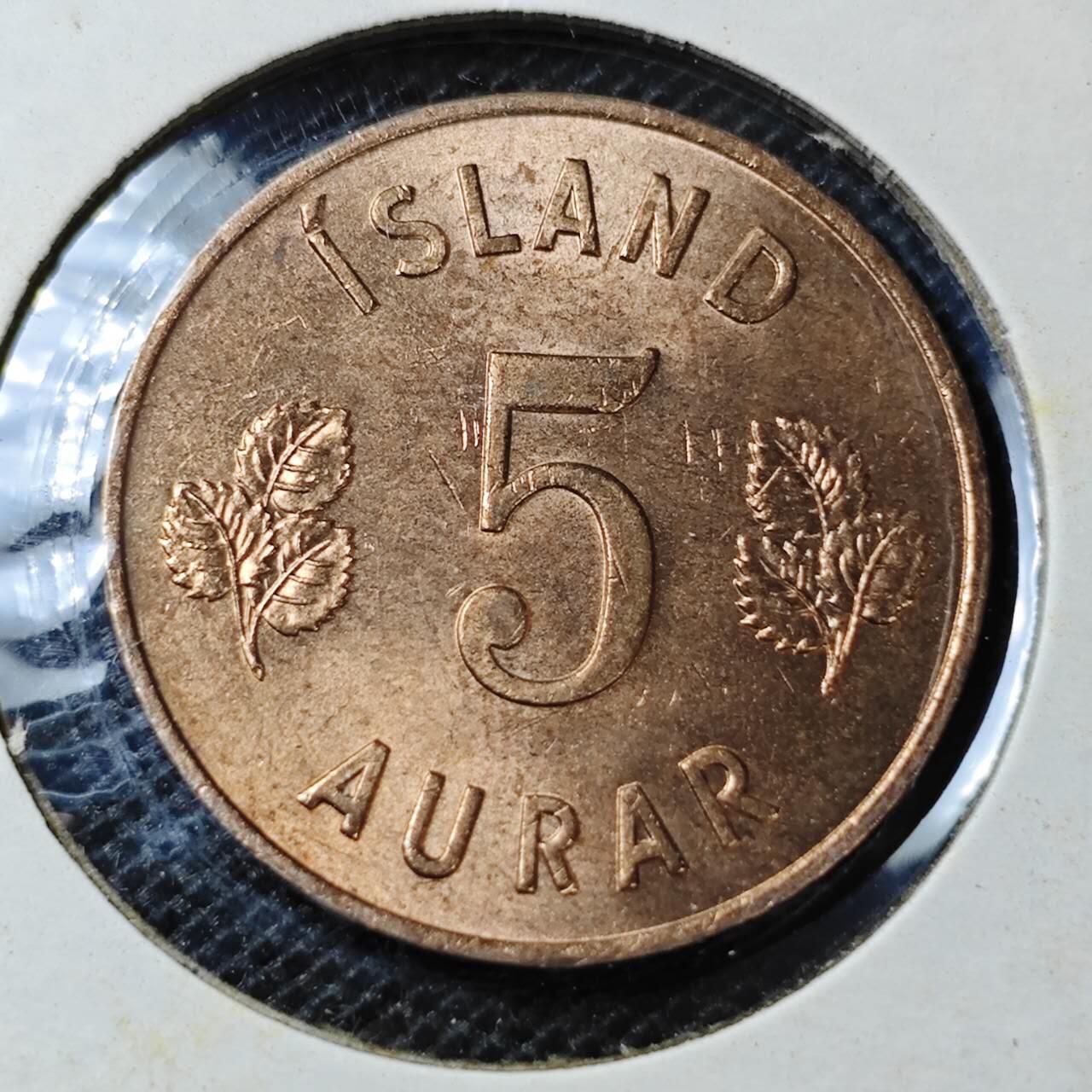KK钱币收藏小铺 第313期 周末发货 1966冰岛5奥拉 