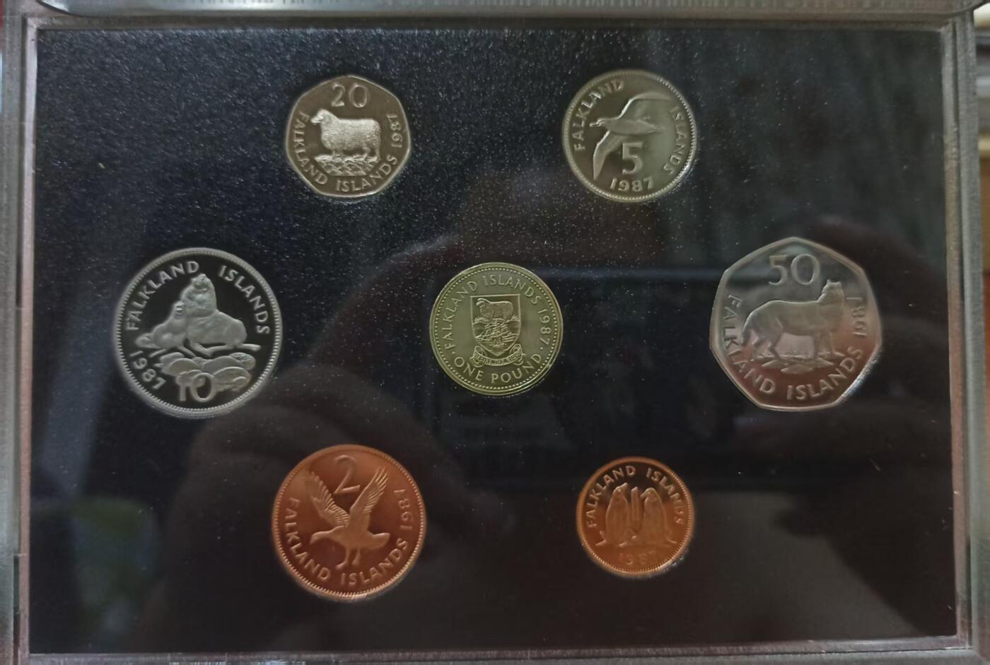 ❤️【币观天下】❤️ 第318期钱币拍卖- 2025.7.25周五晚上6点半场-长期征集拍品 福克兰群岛1987年PS英国皇家铸币厂出品，最大发行量2500套