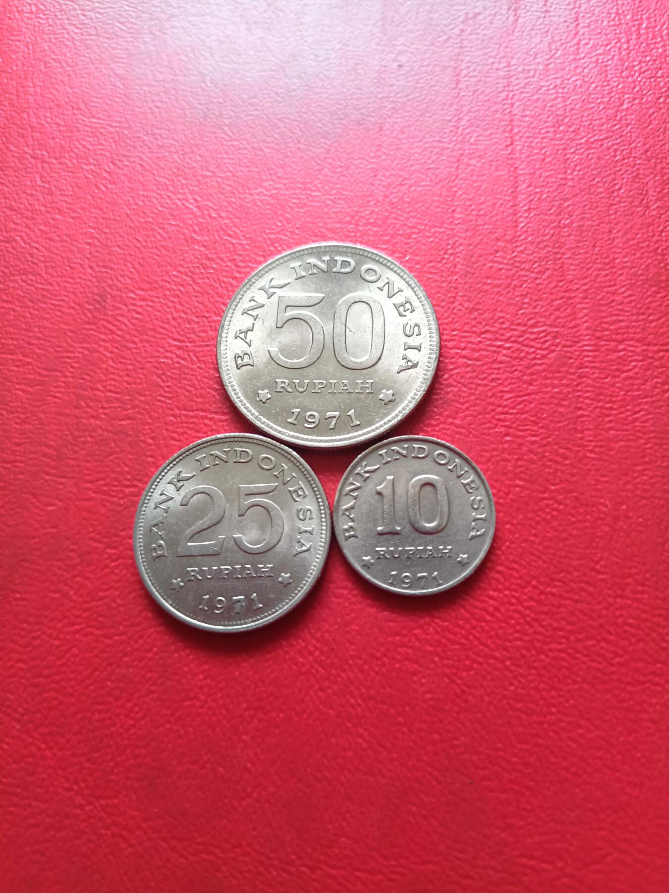 【云涧收藏】第四十七场 印度尼西亚1971年10、25、50卢比3枚套