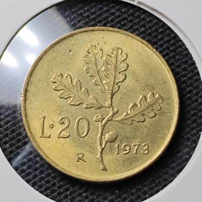 KK钱币收藏小铺 第313期 周末发货 - 1973意大利20里拉 好品铜币