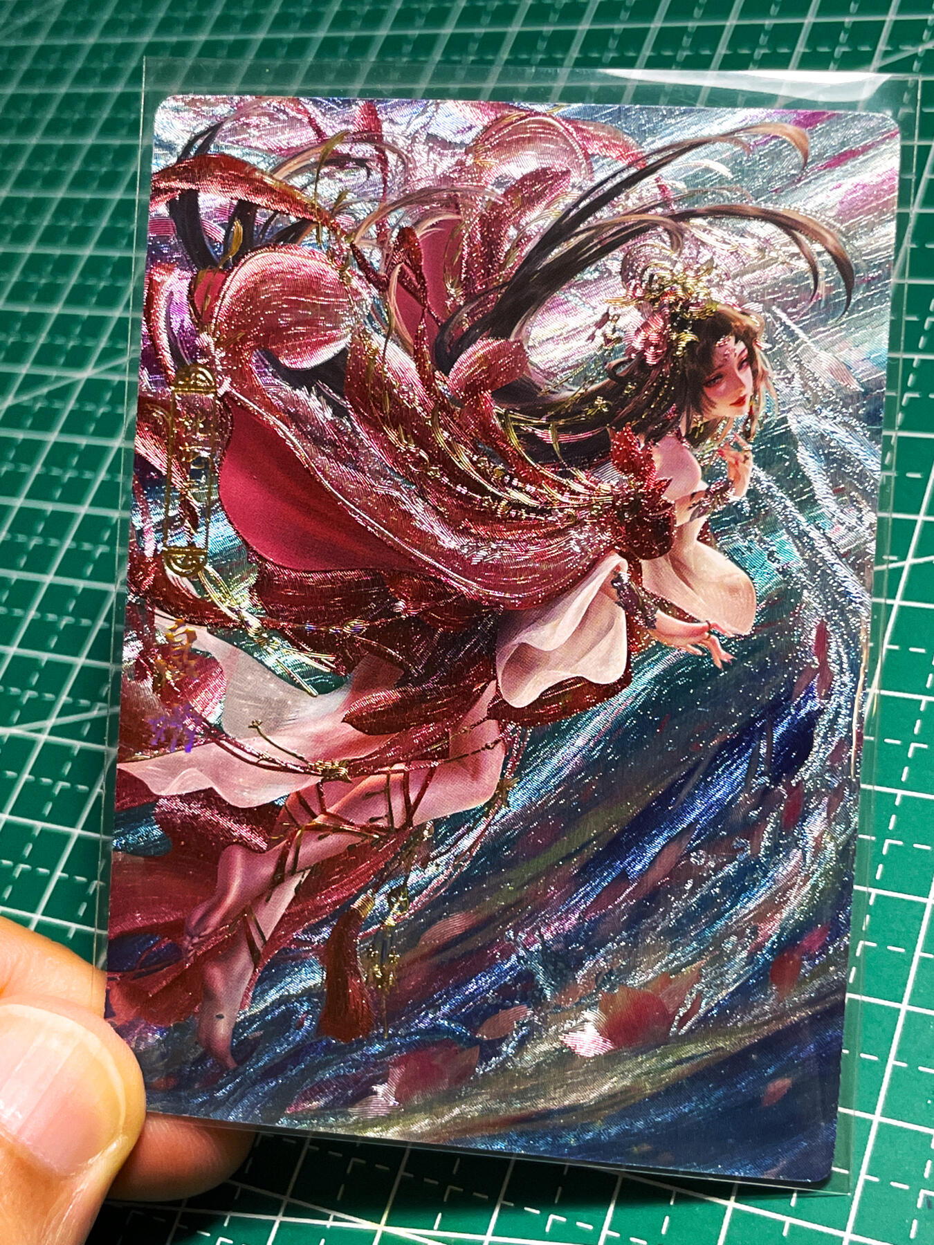 显眼宝24期 个人精选 卡玩帕克 百花谱  息妫 一套三张 东靖晨作品 著名春秋四美之一   粗闪工艺 63*88