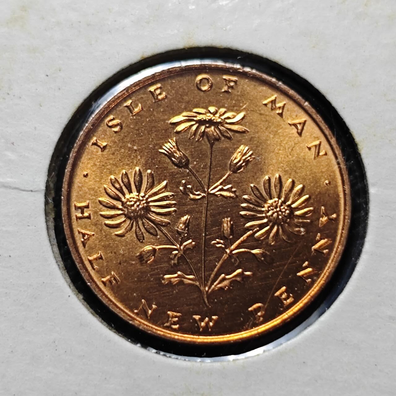 KK钱币收藏小铺 第313期 周末发货 1975马恩岛1/2便士 好品铜币