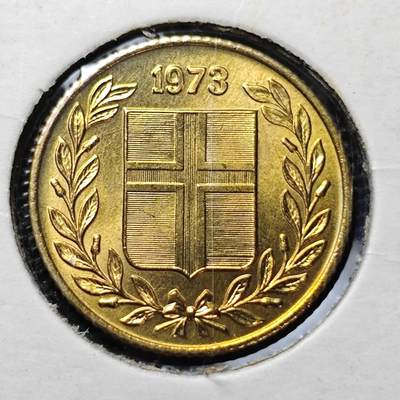 KK钱币收藏小铺 第313期 周末发货 - 1973冰岛50奥拉 好品铜币