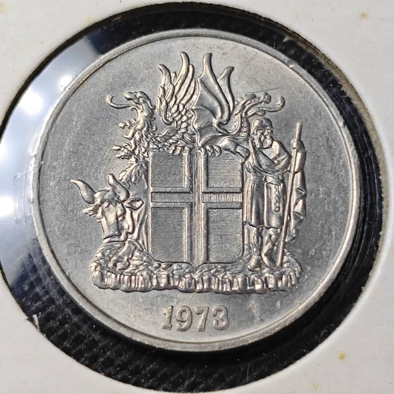 KK钱币收藏小铺 第313期 周末发货 1973冰岛5克朗