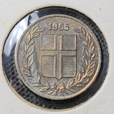 KK钱币收藏小铺 第313期 周末发货 - 1965冰岛25奥拉