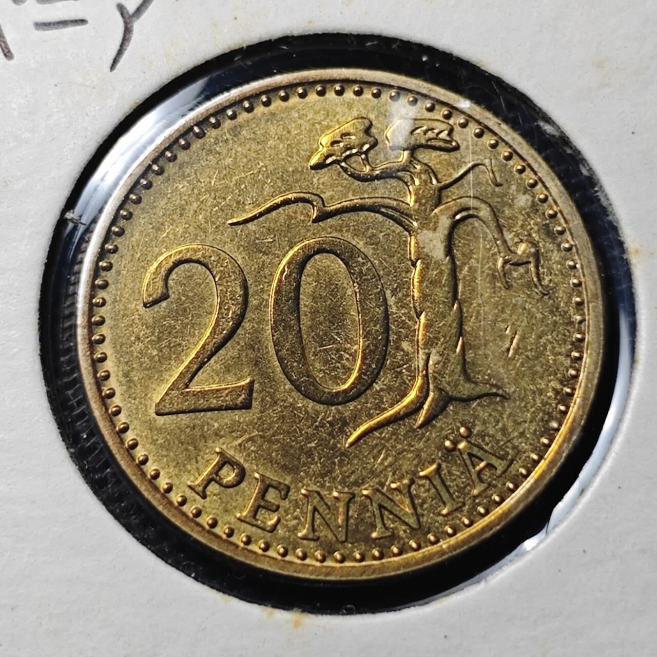 KK钱币收藏小铺 第313期 周末发货 1970芬兰20芬尼 