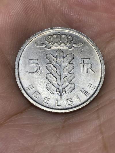 2025年第七十场(总第九十六场）外国好品散币(免佣金) - 比利时🇧🇪1971年5法郎(博杜安一世时期，荷语版)