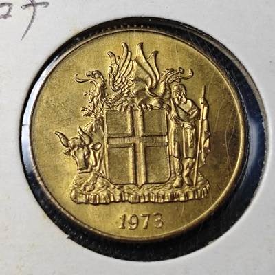 KK钱币收藏小铺 第313期 周末发货 - 1973冰岛1克朗 