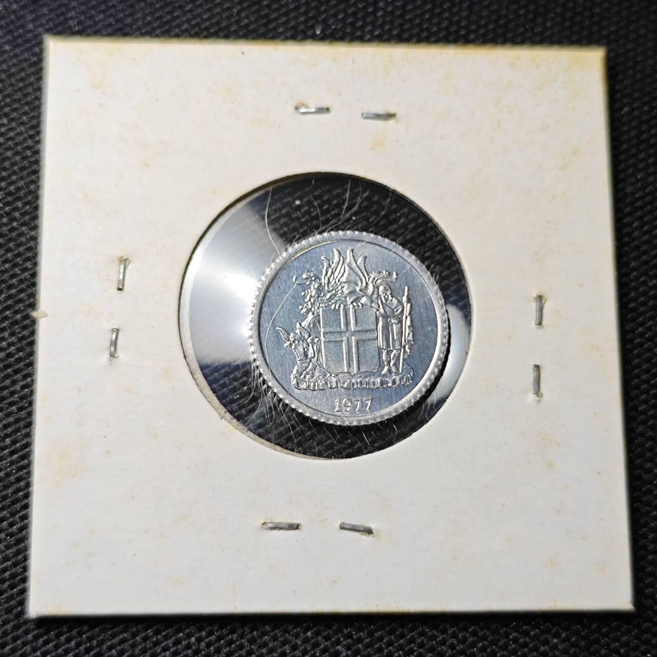 KK钱币收藏小铺 第313期 周末发货 1977冰岛1克郎 