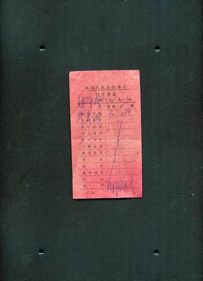 沧河堂纸品002 - 1960年 西场人民公社书店门市发票 