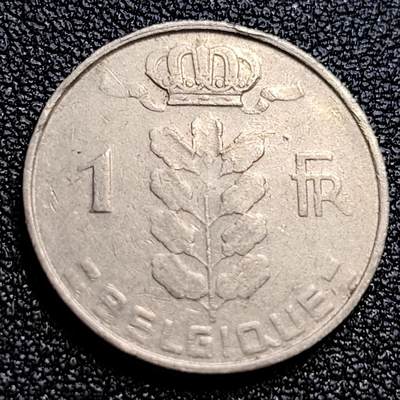 泉币菌-第65场-精品场 - 比利时1965年1法郎铜镍币（佛兰芒文版BELGIË），谷物女神