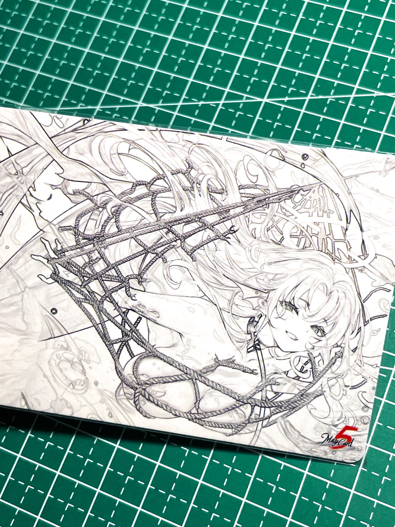 显眼宝24期 个人精选 五月卡牌   碧蓝美女线描系列  不知名  1张   粗闪精扣工艺   大卡尺寸63*88  14号