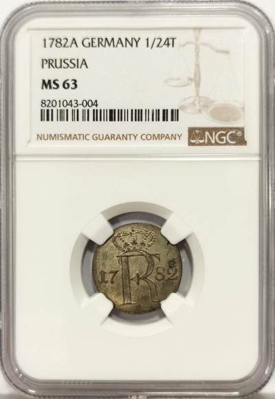 博洋堂德系小专场暨第132期（全场包邮） - NGC MS63 德国普鲁士1782年腓特烈大帝1/24泰勒银币
