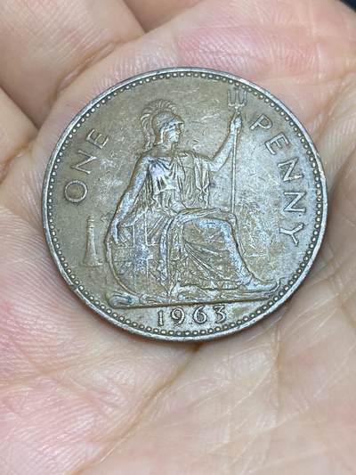 2025年第七十一场(总第九十七场）外国好品散币(免佣金) - 英国🇬🇧1963年1便士(伊丽莎白二世青年桂冠)