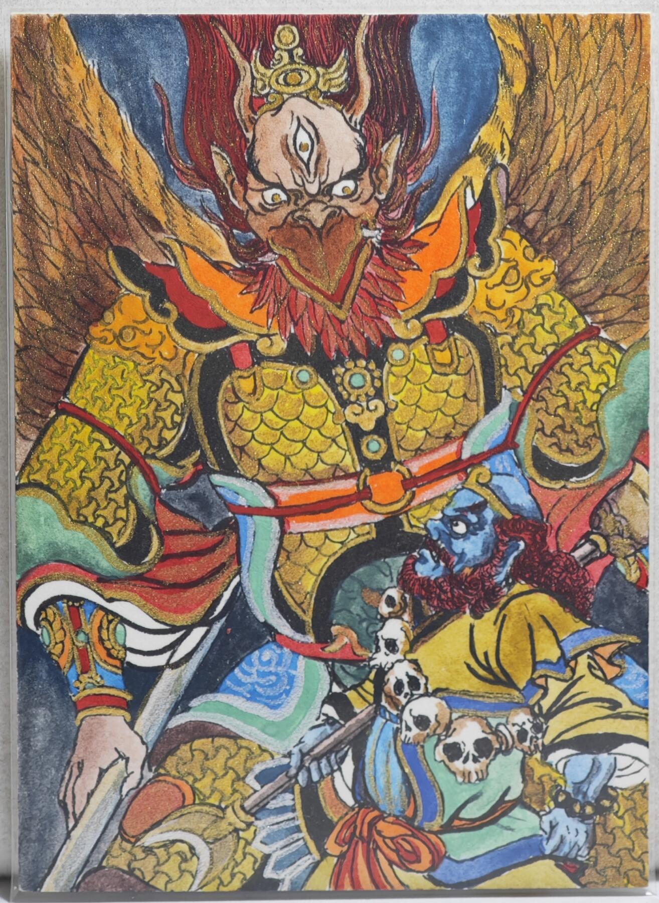 白泽拍卖卡牌手绘专场第21期（七月将残暑未收， 晚凉庭院独登楼） 2024 訾文大名手绘卡 沙僧&大鹏 訾文大名亲签