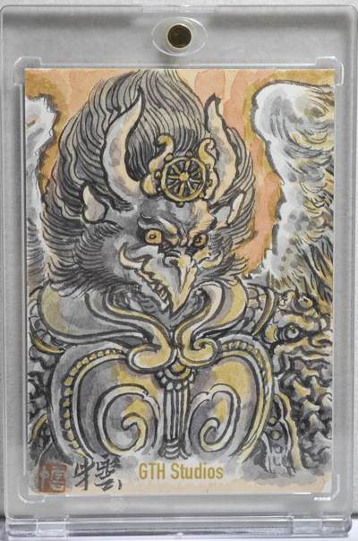 白泽拍卖卡牌手绘专场第21期（七月将残暑未收， 晚凉庭院独登楼） - 2024 李云中手绘卡 大鹏鸟 李云中亲签 卡砖封装