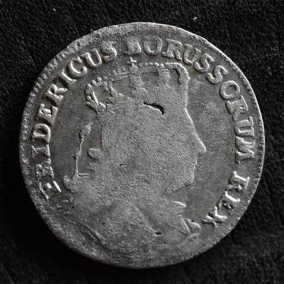 【良泉】【直播场】第三十五期，172组 银器、银饰、西方古代钱币专场，8月7日晚19.30点开拍！ - 【七年战争·王冠版】公元1757年【德意志】霍亨索伦王朝，普鲁士国王——腓特烈大帝，6格罗申银币，2.36克