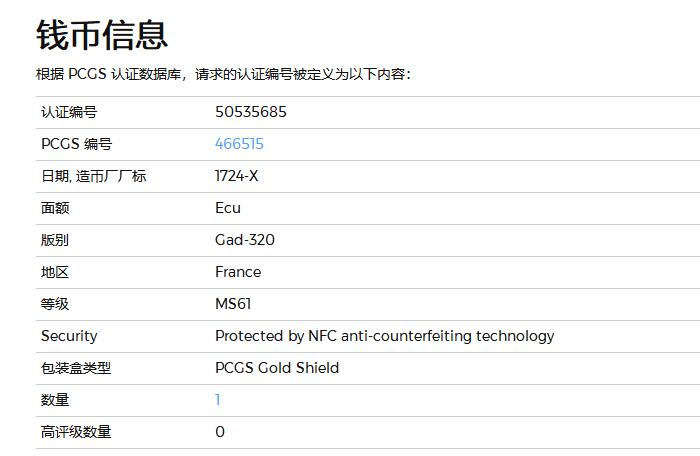 【Blue Auction】世界纸币精拍第699期【精】——18级TOP拍卖/信誉/品质/专业/高效💫 【唯一冠军分 如此好品罕见 克劳斯给不了参考价只有一条横线】法国 路易十五 1724年（后面有个爱心 比25年版少见） 少见X（亚眠）铸币厂 少年头像 埃居大银币 PCGS MS61 包浆醇正 银光闪烁 四皇冠、双L和鸢尾花纹章几何布局精巧 人像清晰无减重痕 胸前太阳神盔甲 让法兰西人民又爱又恨 浪漫且荒诞的国王 情妇无数 曾说过“我死后，哪管洪水滔天”