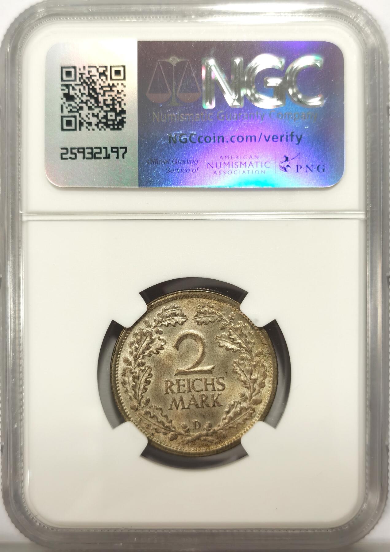 博洋堂德系小专场暨第132期（全场包邮） NGC MS64 德国魏玛共和国1926年2马克银币
