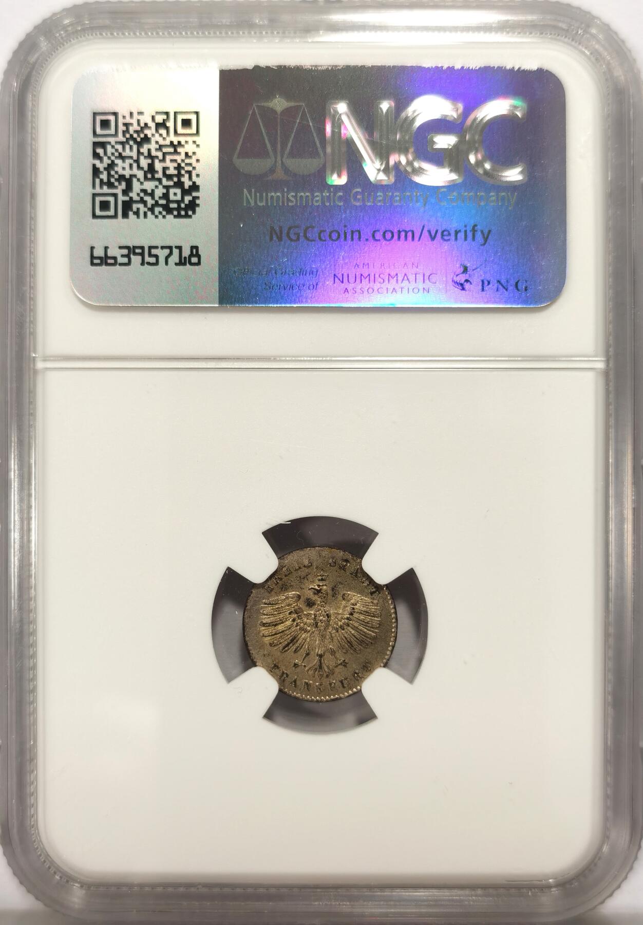 博洋堂德系小专场暨第132期（全场包邮） NGC MS64 德国法兰克福1839年城市景观1克鲁泽银币