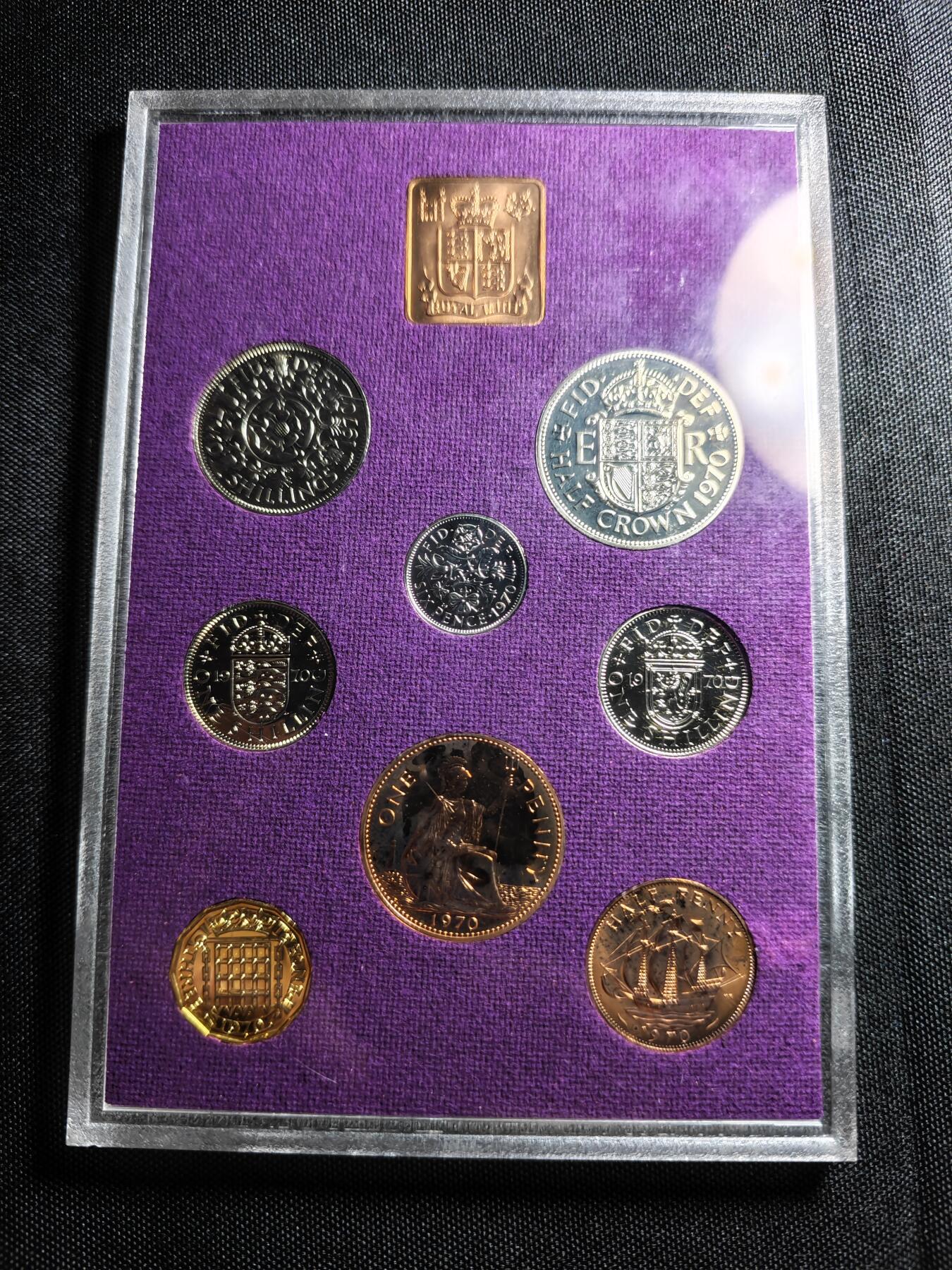 KK钱币收藏小铺 《批量/好品散币 套币 银币》专场 2月预留时间 周末发货  1970英国大小面值清年精制套币
