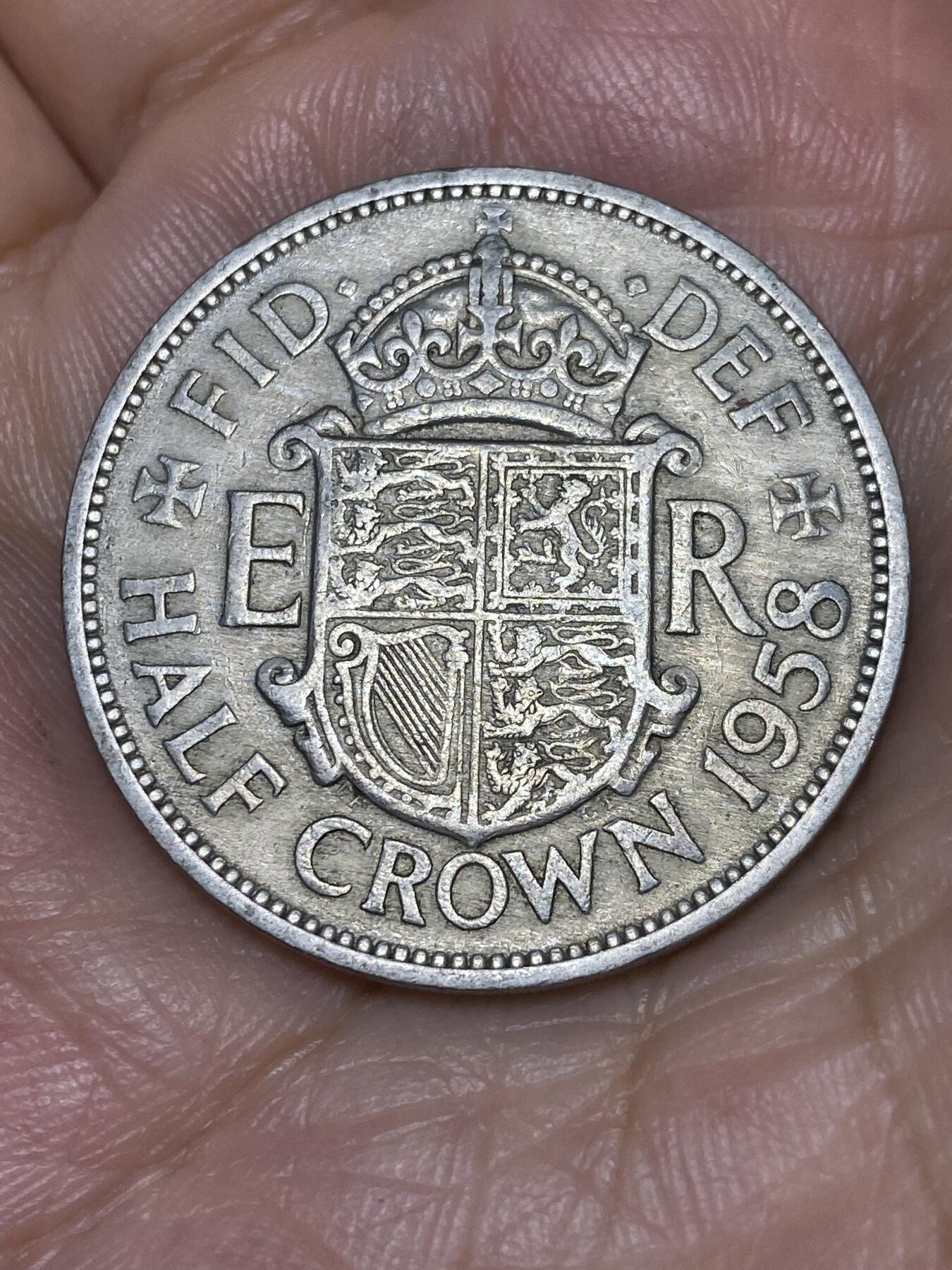 2025年第七十一场(总第九十七场）外国好品散币(免佣金) 稀年–英国🇬🇧1958年半克朗(伊丽莎白二世青年桂冠)