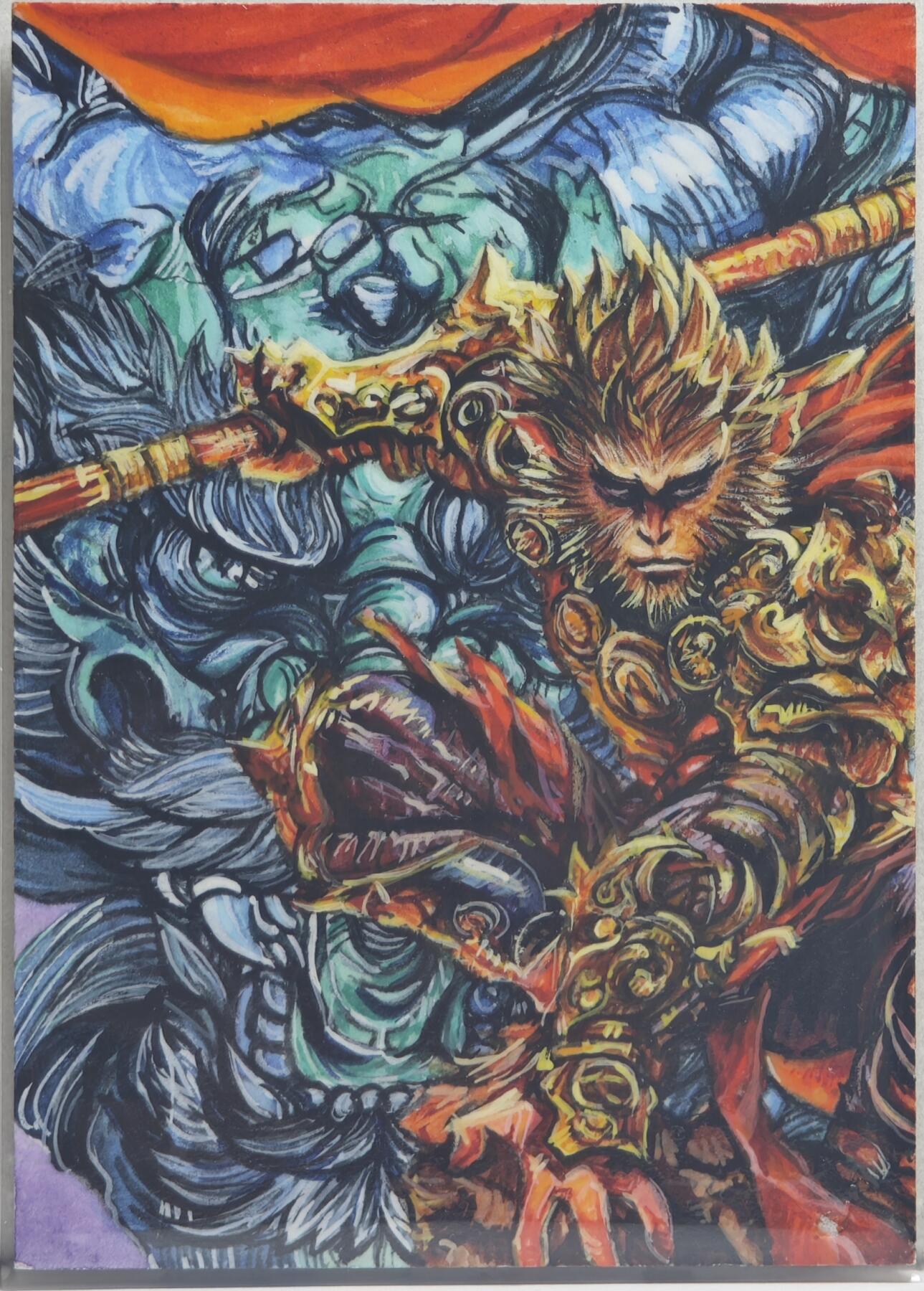 白泽拍卖卡牌手绘专场第21期（七月将残暑未收， 晚凉庭院独登楼） 2025  DAWN手绘卡 黑悟空 山泥亲签