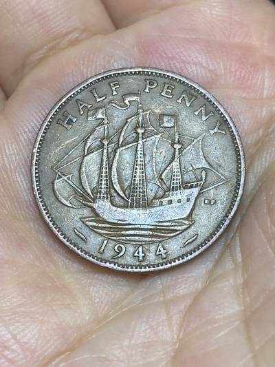 2025年第七十场(总第九十六场）外国好品散币(免佣金) - 英国🇬🇧1944年半便士(乔治六世第一版，印度皇帝加字版)