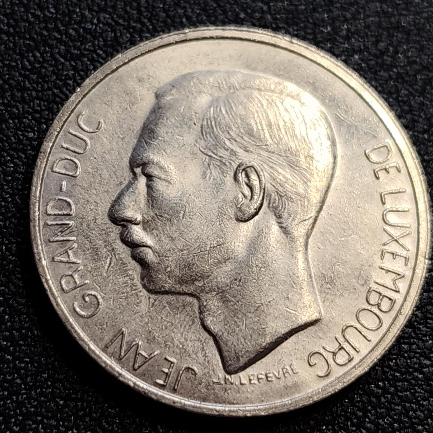 泉币菌-第61场-各国散币场 原光美品 卢森堡1976年 10法郎大镍币 第八任大公让一世 8g 27mm