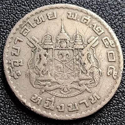 泉币菌-第61场-各国老币铜币场 - 稀少极美品 泰国60年代拉玛九世早期1泰铢26.9MM 单年版 