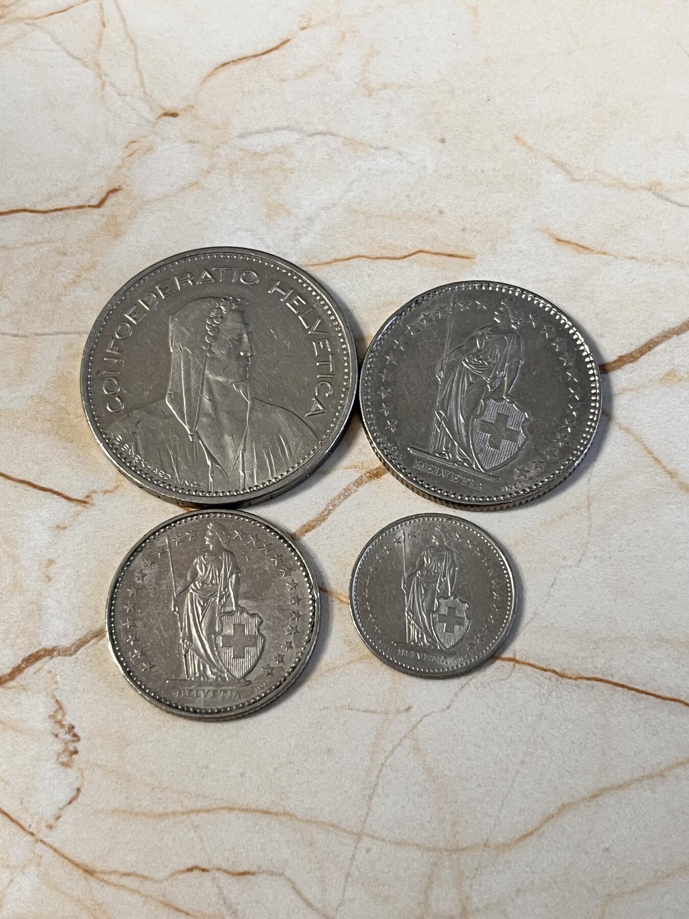 瑞士4枚硬币7.5瑞士法郎面值。兑换人民币大致66 - 海宁- 海宁- 麦稀奇