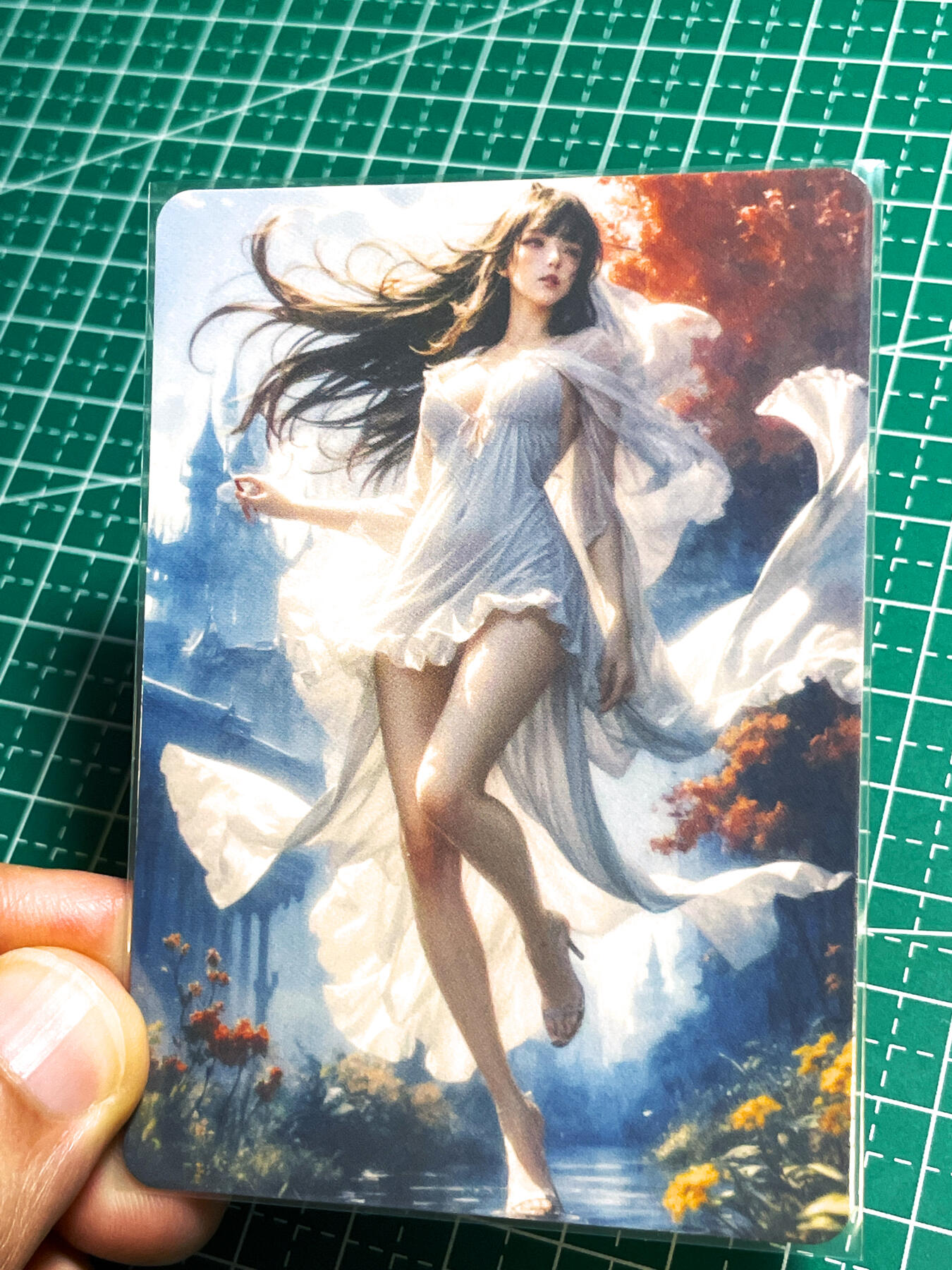 显眼宝24期 个人精选 狐狸卡卡   华夏女神系列  秋神  共1张  折彩彩闪工艺 大卡尺寸63*88