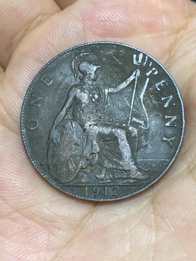 2025年第七十一场(总第九十七场）外国好品散币(免佣金) - 英国🇬🇧1912年1便士H版(乔治五世第一版，H标，喜敦厂造)