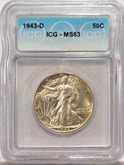 博洋堂德系小专场暨第132期（全场包邮） - ICG MS63 美国1943年半元银币