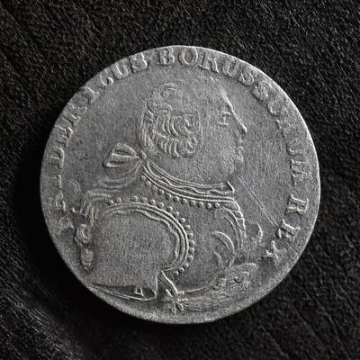 【良泉】第37期【直播场】9月4日晚19.30点开拍！ 160组，西方古代钱币、丝路金银铜件专场 - 【七年战争】公元1756年【德意志】霍亨索伦王朝，普鲁士国王——腓特烈大帝，6格罗申银币，2.39克