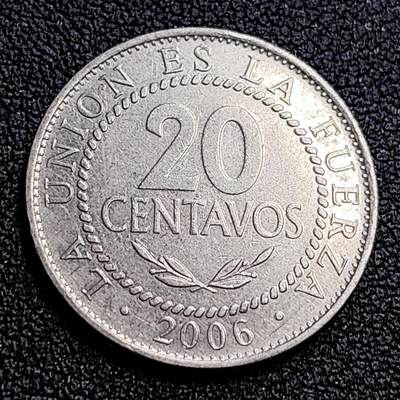 泉币菌-第62场-各国散币场 - 玻利维亚2006年20分 镍 22mm 