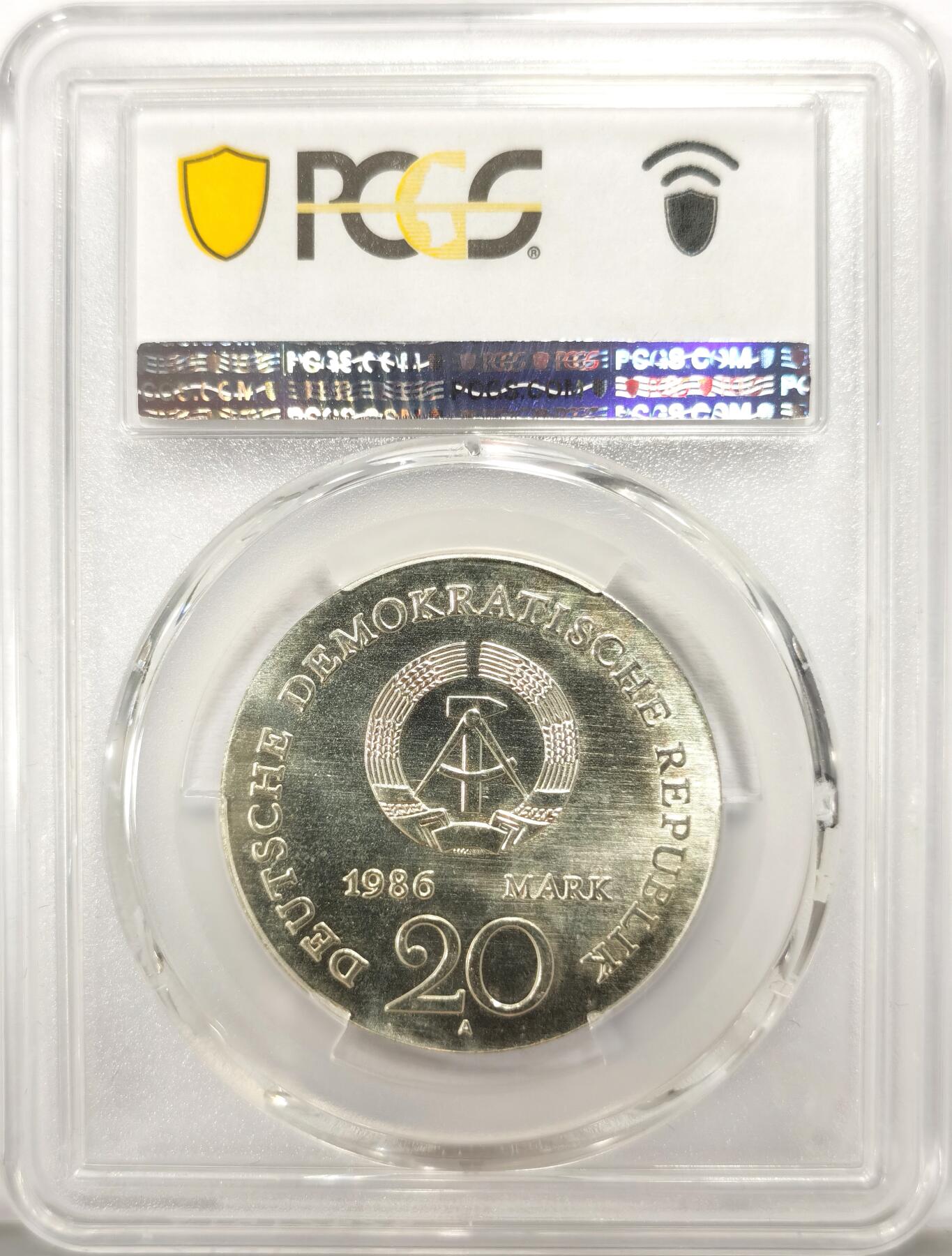 博洋堂德系小专场暨第132期（全场包邮） PCGS MS65 民主德国东德1986年穿靴子的猫20马克银币