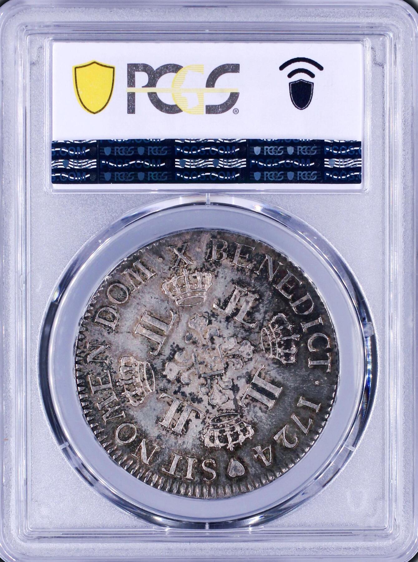 【Blue Auction】世界纸币精拍第699期【精】——18级TOP拍卖/信誉/品质/专业/高效💫 【唯一冠军分 如此好品罕见 克劳斯给不了参考价只有一条横线】法国 路易十五 1724年（后面有个爱心 比25年版少见） 少见X（亚眠）铸币厂 少年头像 埃居大银币 PCGS MS61 包浆醇正 银光闪烁 四皇冠、双L和鸢尾花纹章几何布局精巧 人像清晰无减重痕 胸前太阳神盔甲 让法兰西人民又爱又恨 浪漫且荒诞的国王 情妇无数 曾说过“我死后，哪管洪水滔天”