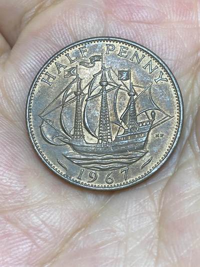 2025年第七十场(总第九十六场）外国好品散币(免佣金) - 英国🇬🇧1967年半便士(伊丽莎白二世青年桂冠，普制币关门年)
